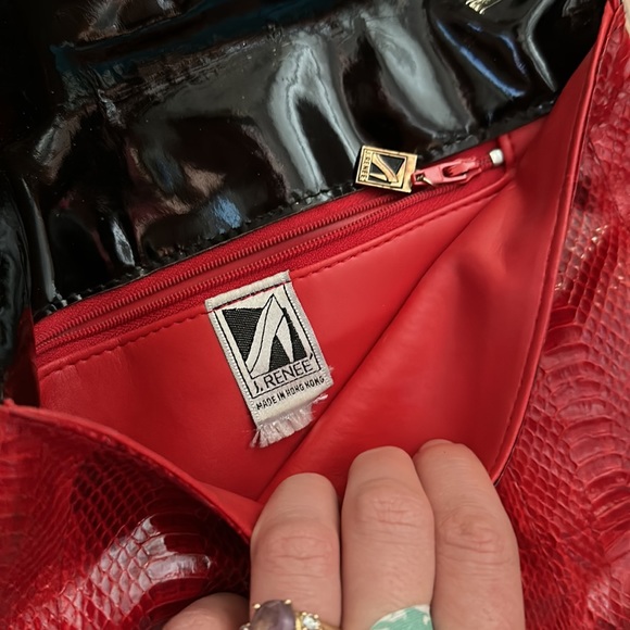 Vintage - J Renee snakeskin envelope style clutch - Picture 3 of 5